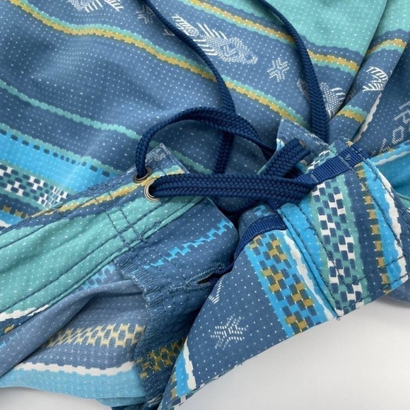 TOAD & CO Blue and Green Cetacean Swim Trunks Mens Size 38 XL Ethical US Company - Picture 5 of 10